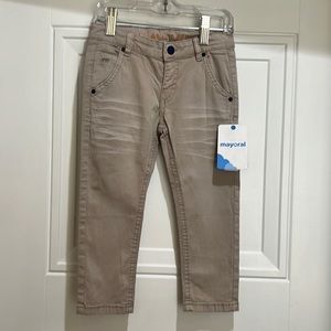 Mayoral boys casual pants NWT beige size 2